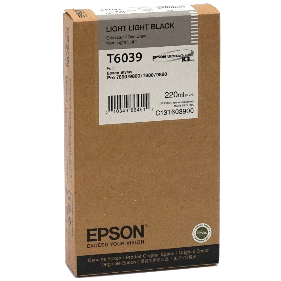 Original Epson T6039 Light Light Black High Capacity Ink Cartridge (C13T603900)