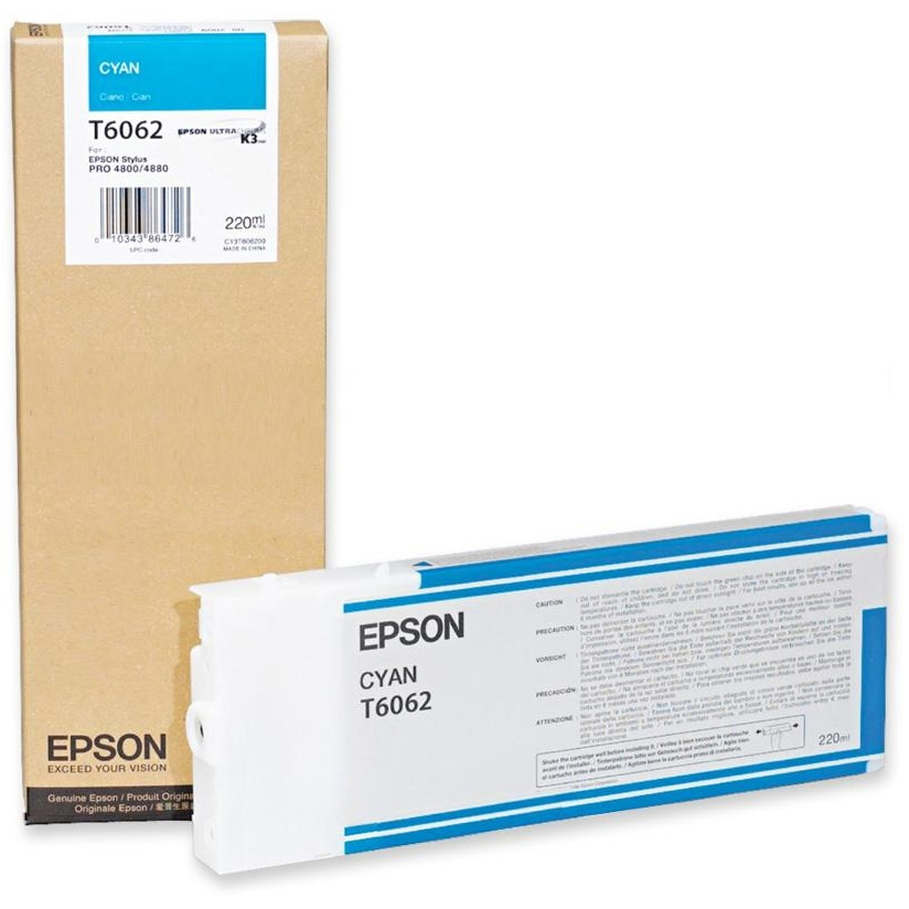 Original Epson T6062 / T5652 Cyan High Capacity Ink Cartridge (C13T606200 / C13T565200)