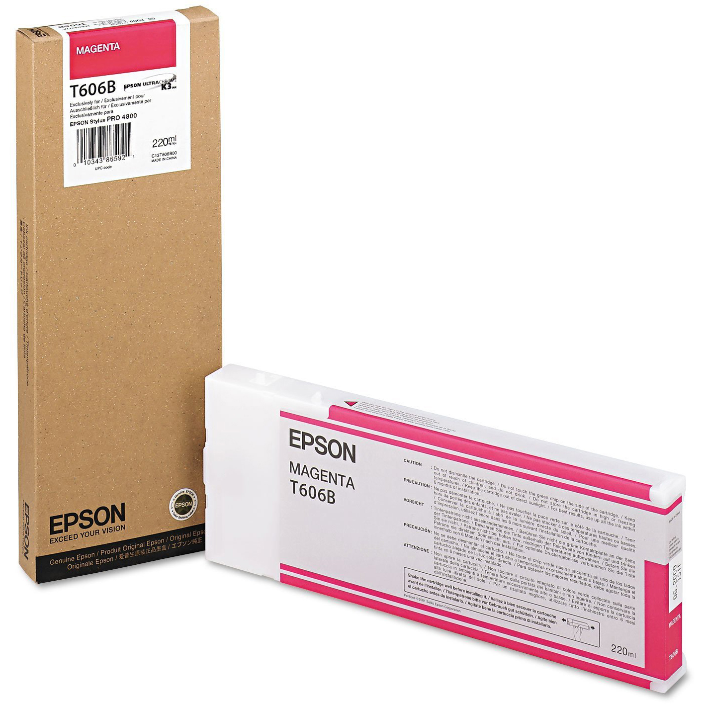 Original Epson T606B / T5653 Magenta High Capacity Ink Cartridge (C13T606B00 / C13T565300)