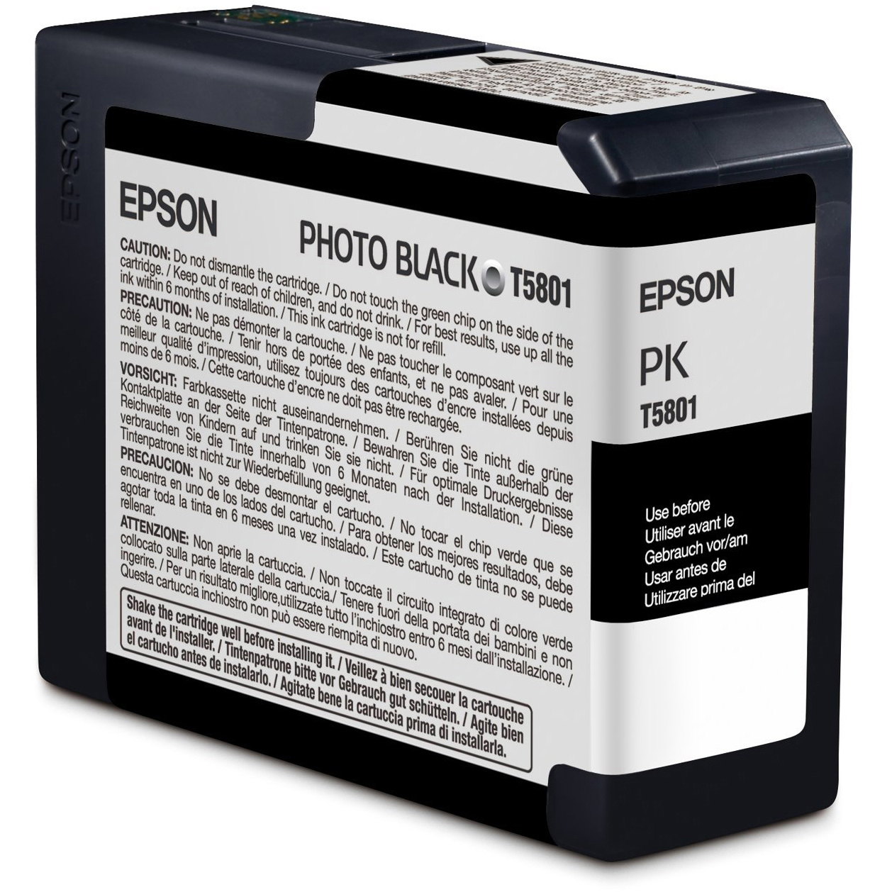 Original Epson T5801 Photo Black Ink Cartridge (C13T580100)