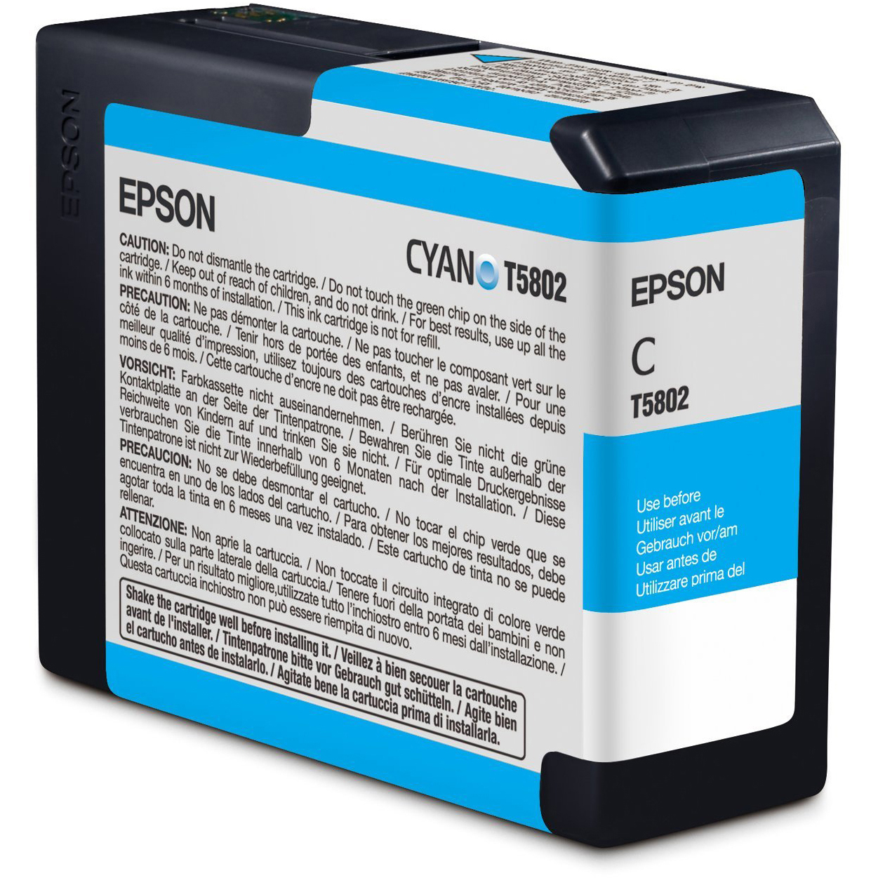 Original Epson T5802 Cyan Ink Cartridge (C13T580200)