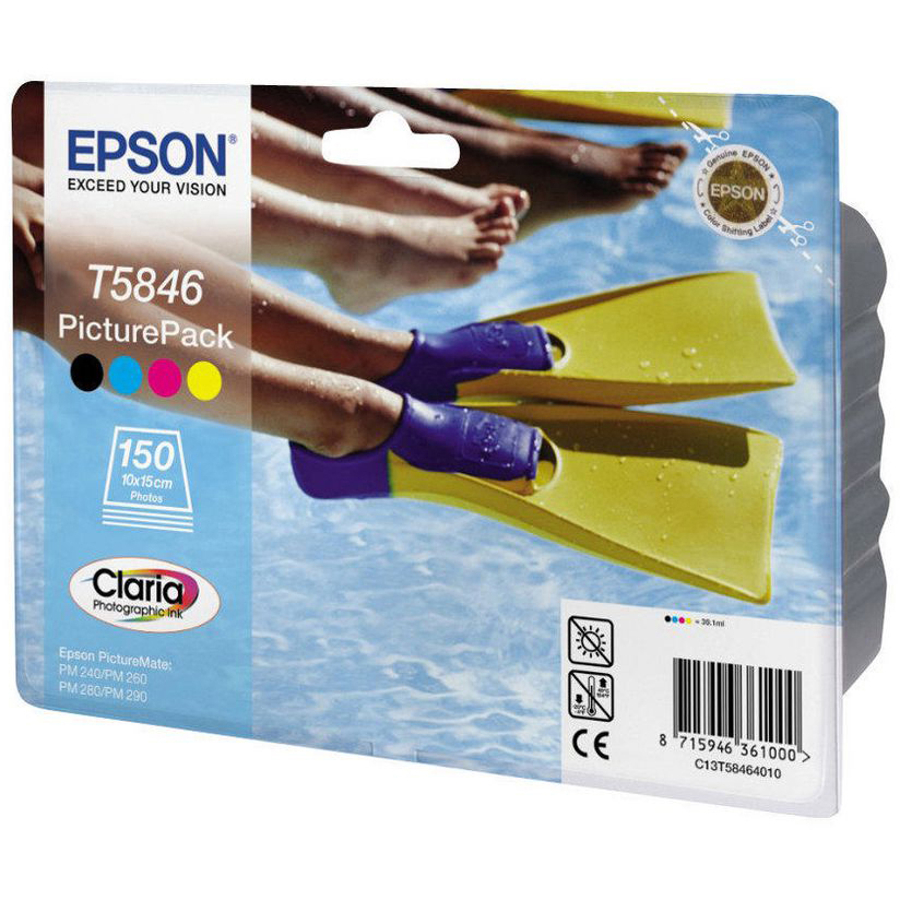 Original Epson T5846 CMYK Ink Cartridge & Picture Pack (C13T58464010) Flippers