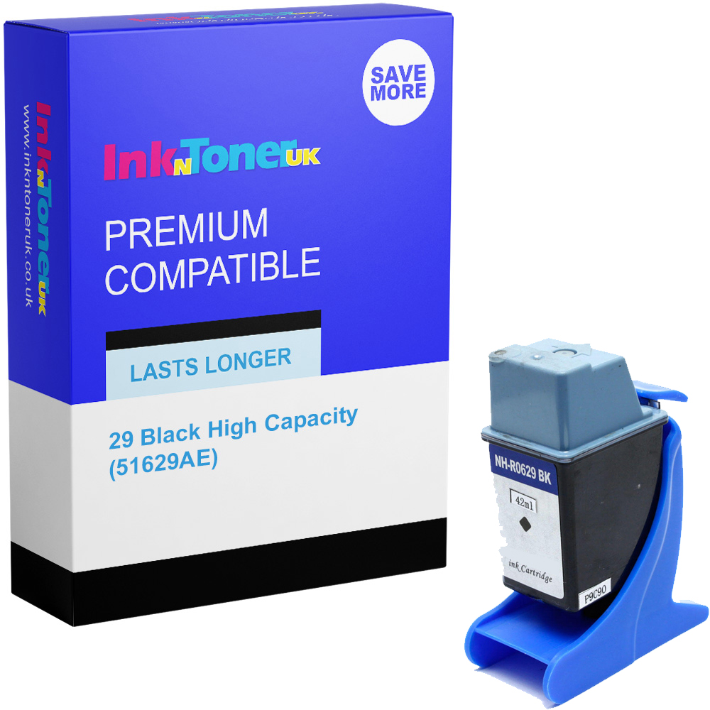 Premium Remanufactured HP 29 Black High Capacity Ink Cartridge (51629AE)