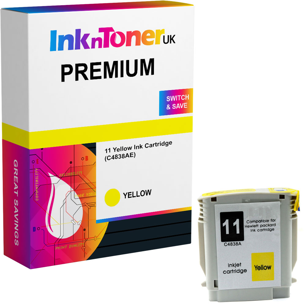 Premium Compatible HP 11 Yellow Ink Cartridge (C4838AE)