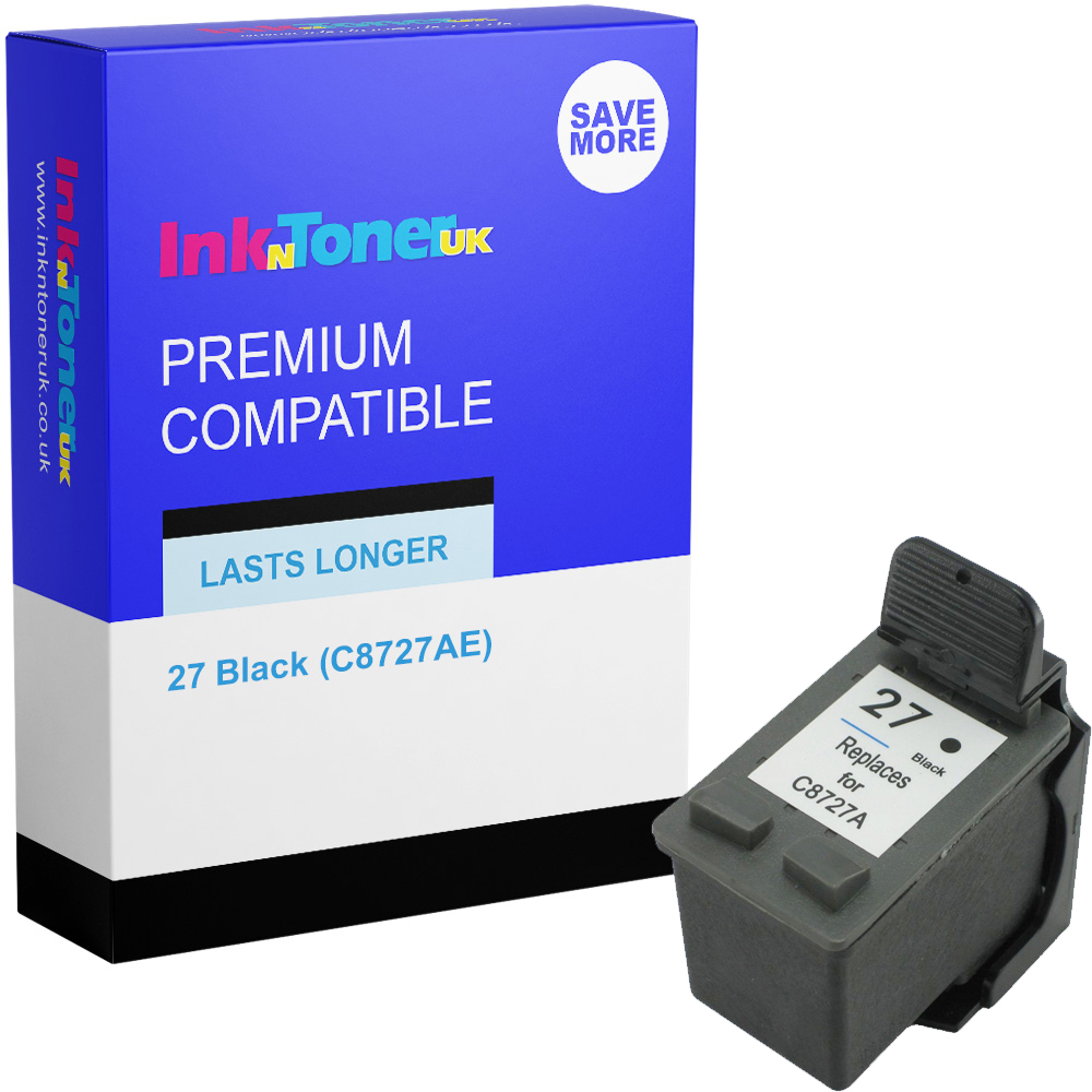 Premium Remanufactured HP 27 Black Ink Cartridge (C8727AE)