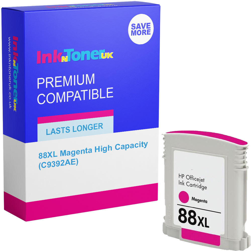 Premium Compatible HP 88XL Magenta High Capacity Ink Cartridge (C9392AE)