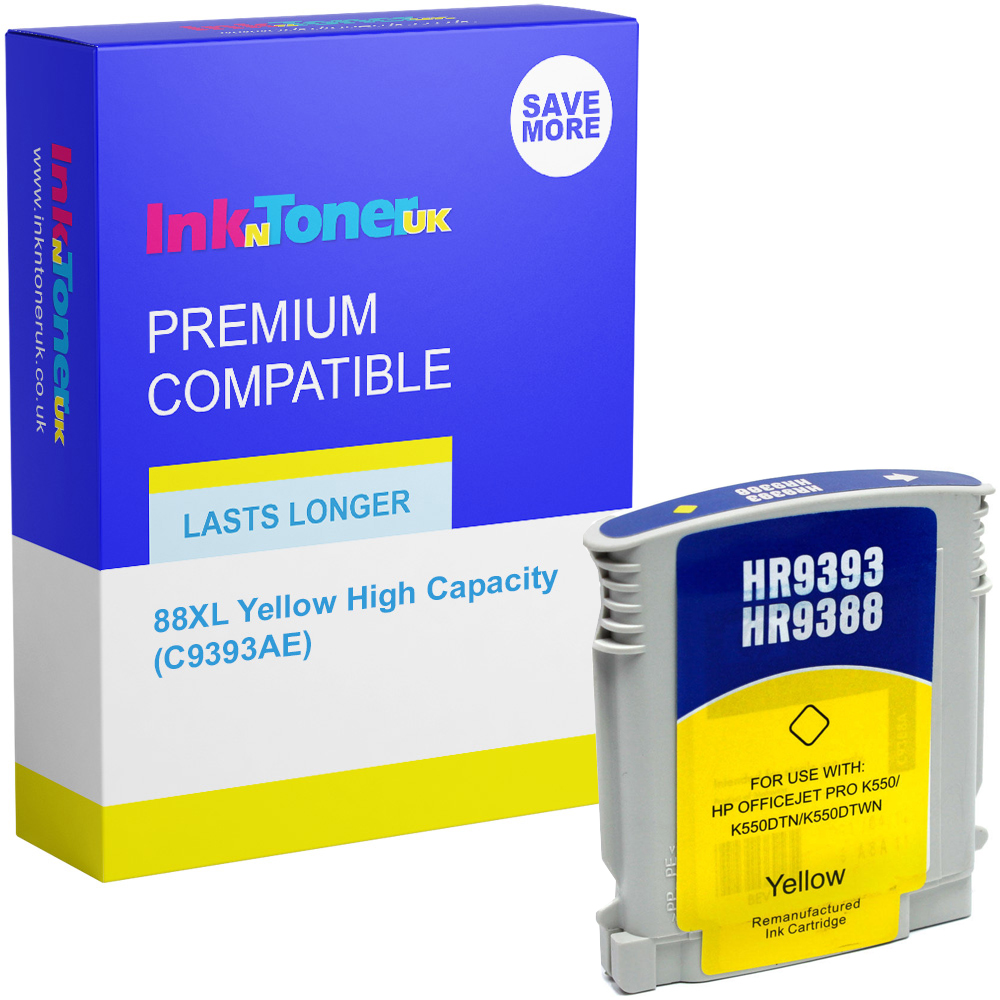 Premium Compatible HP 88XL Yellow High Capacity Ink Cartridge (C9393AE)
