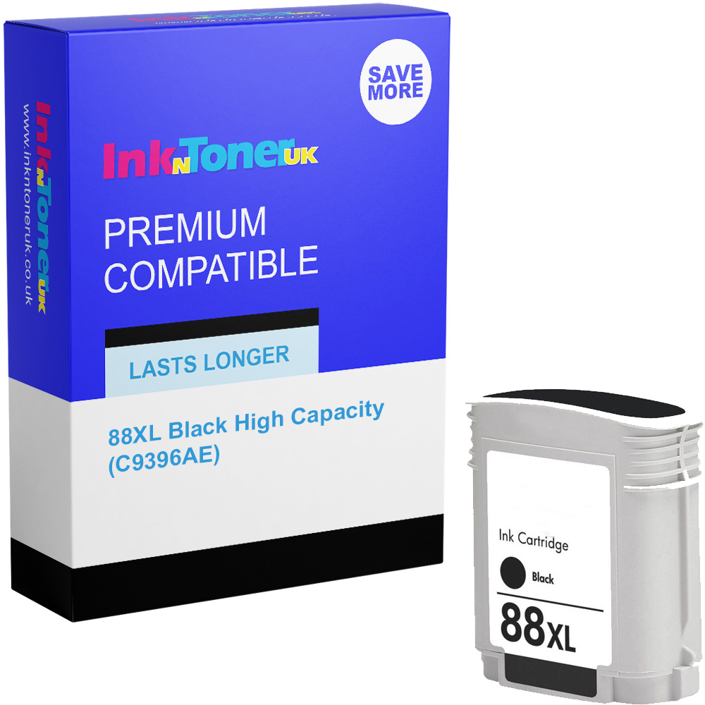 Premium Compatible HP 88XL Black High Capacity Ink Cartridge (C9396AE)