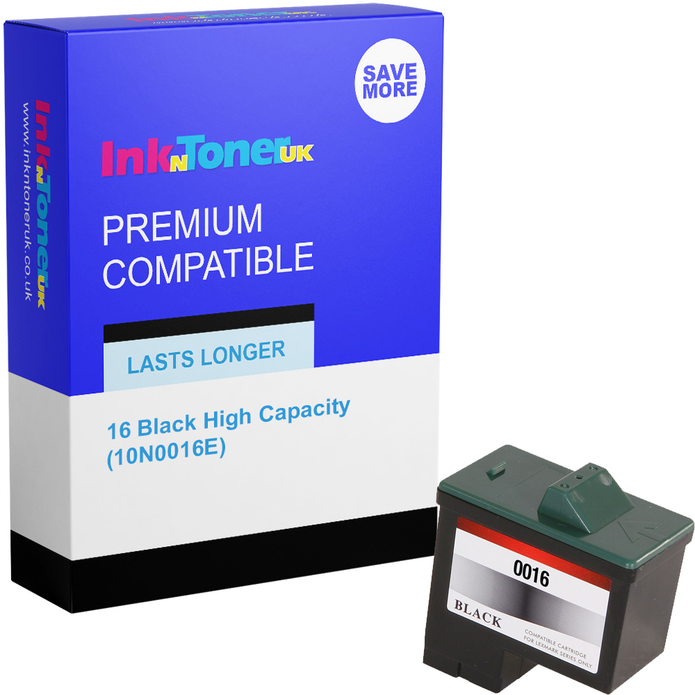 Premium Remanufactured Lexmark 16 Black High Capacity Ink Cartridge (10N0016E)