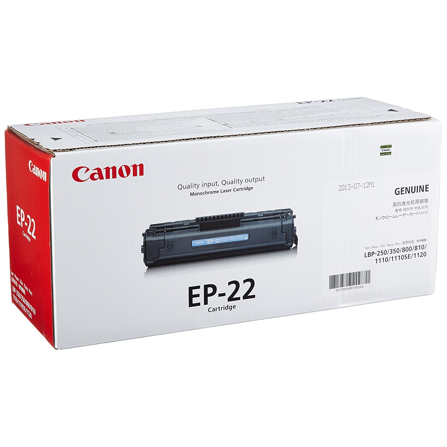 Original Canon EP-22 Black Toner Cartridge (1550A003AA/BA)