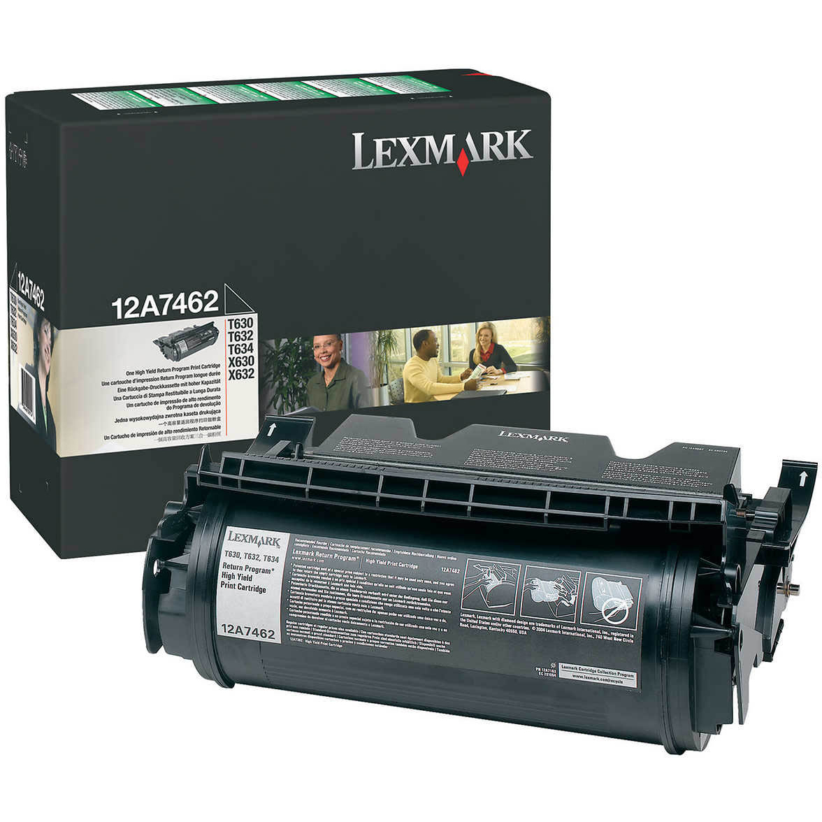 Original Lexmark 12A7462 Black High Capacity Toner Cartridge (12A7462)