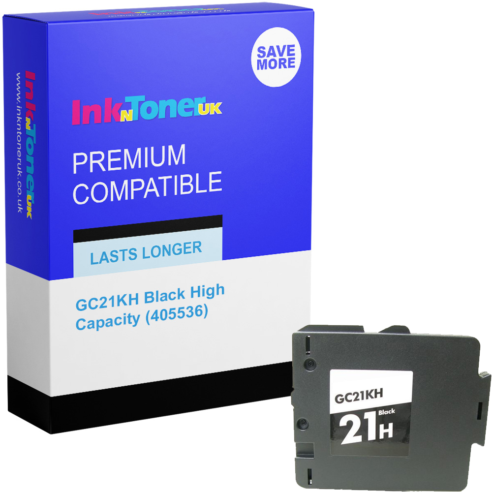 Premium Compatible Ricoh GC21KH Black High Capacity Gel Ink Cartridge (405536)