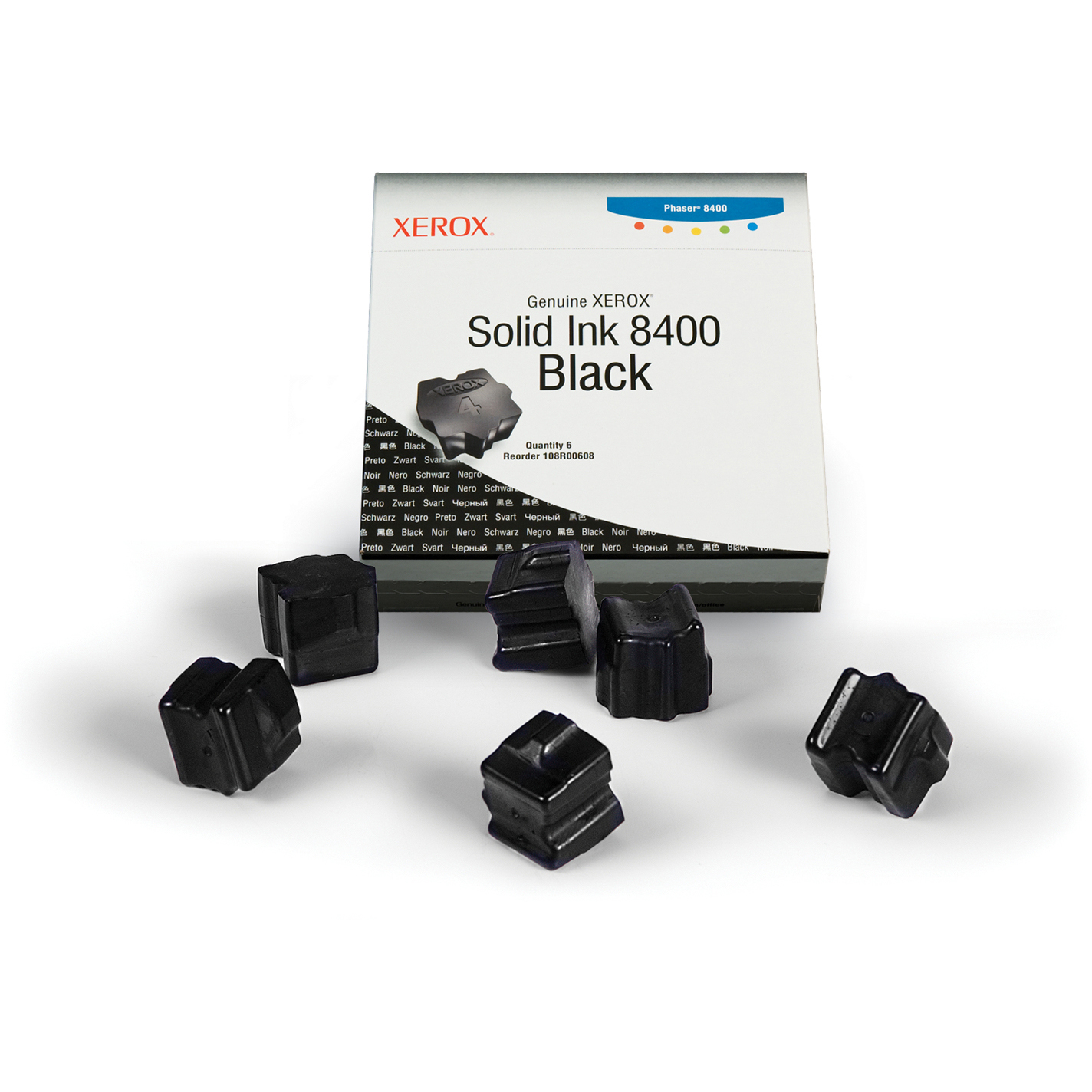 Original Xerox 108R00608 Black 6 Pack Solid Ink (108R00608)