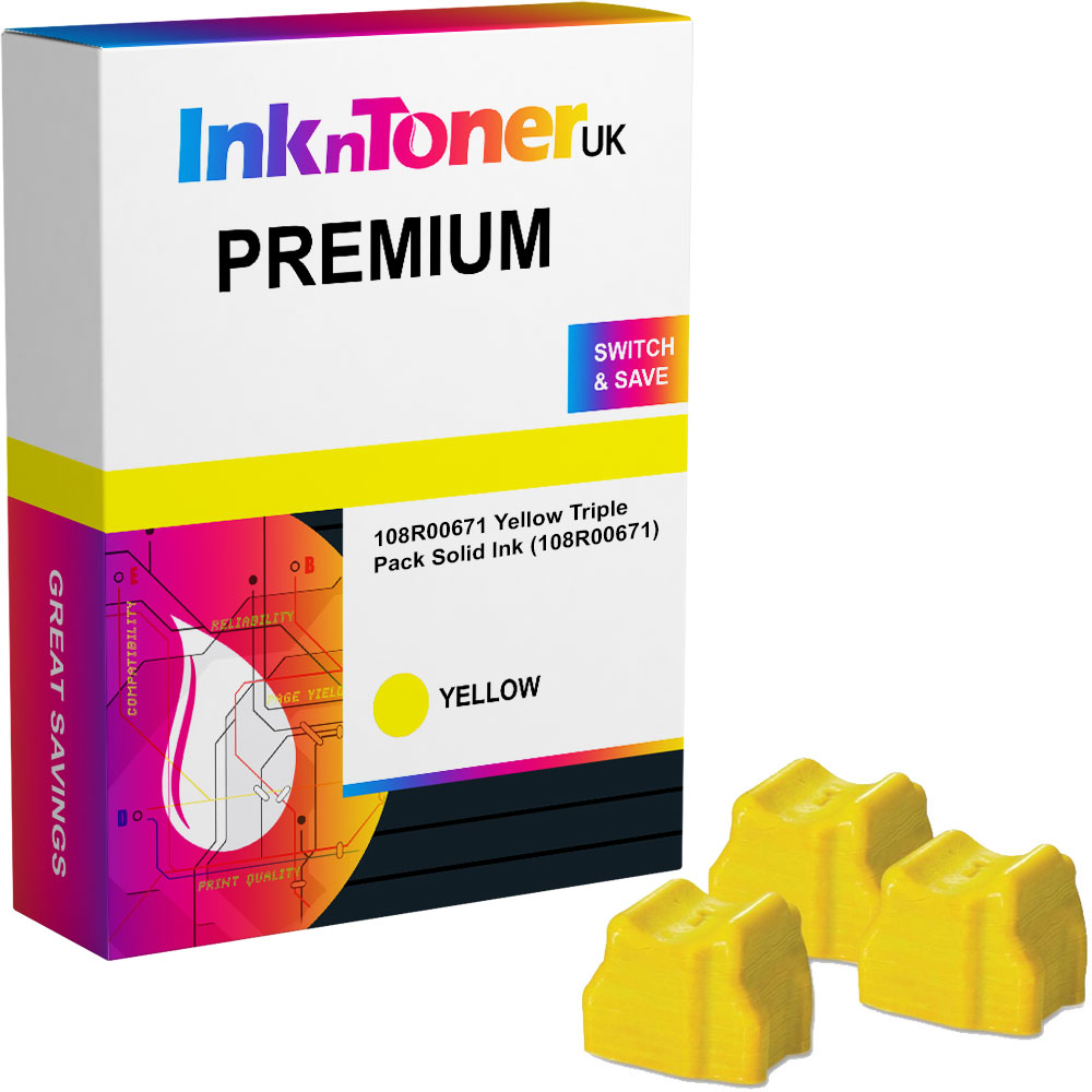 Premium Compatible Xerox 108R00671 Yellow Triple Pack Solid Ink (108R00671)