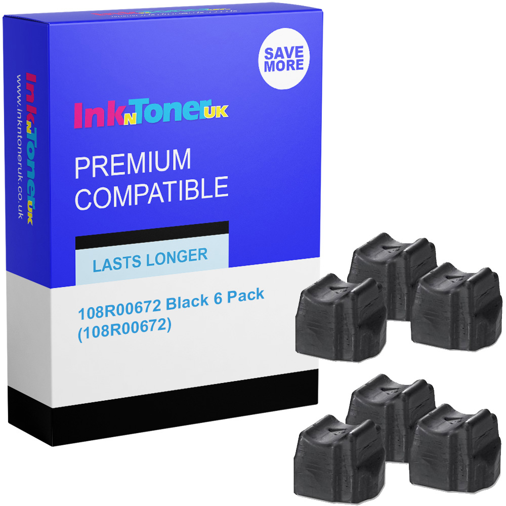Premium Compatible Xerox 108R00672 Black 6 Pack Solid Ink (108R00672)