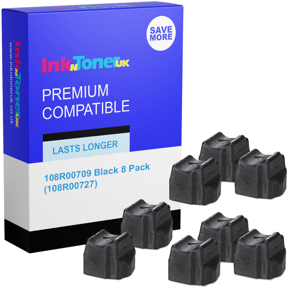 Premium Compatible Xerox 108R00709 Black 8 Pack Solid Ink (108R00727)