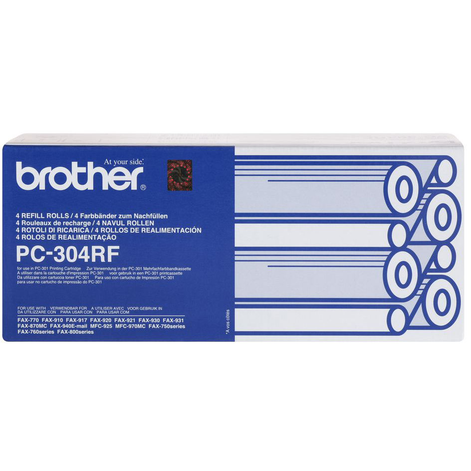 Original Brother PC304RF Black 4 Pack Thermal Ribbons (PC304RF)