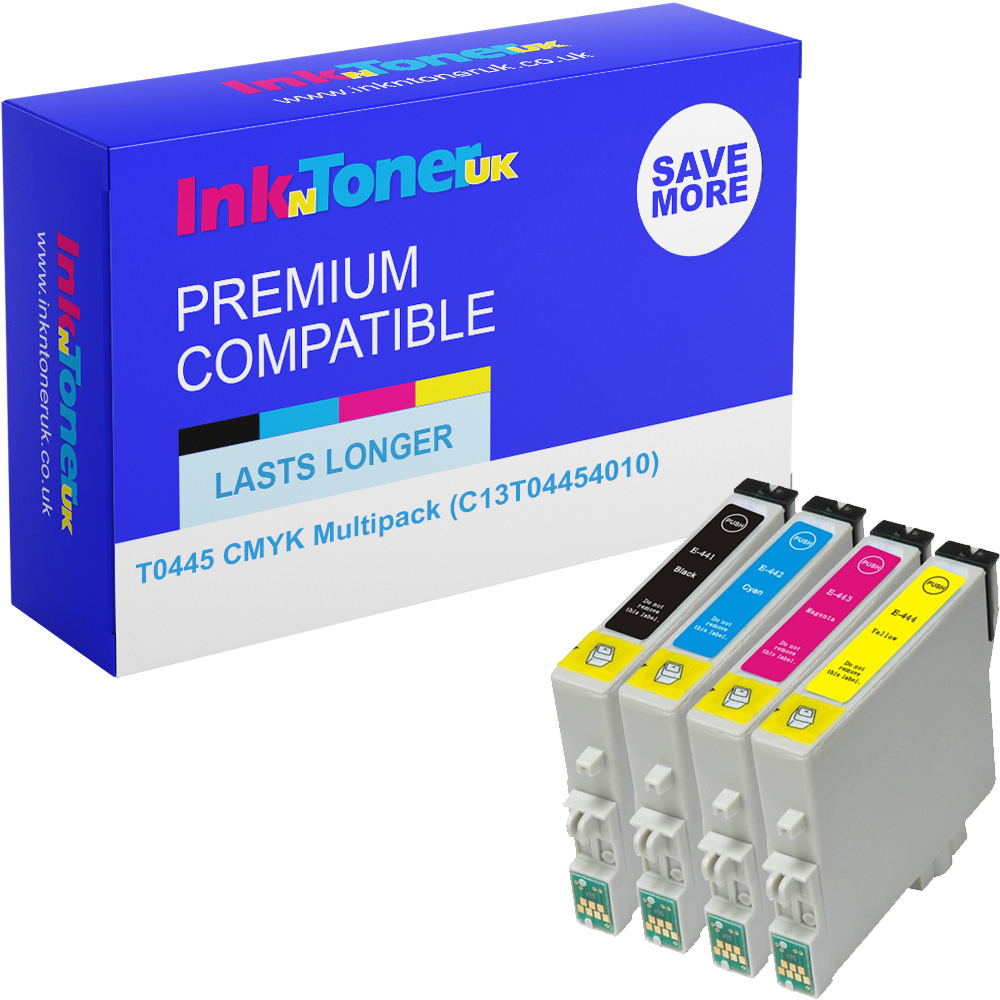 Premium Compatible Epson T0445 CMYK Multipack Ink Cartridges (C13T04454010) Parasol