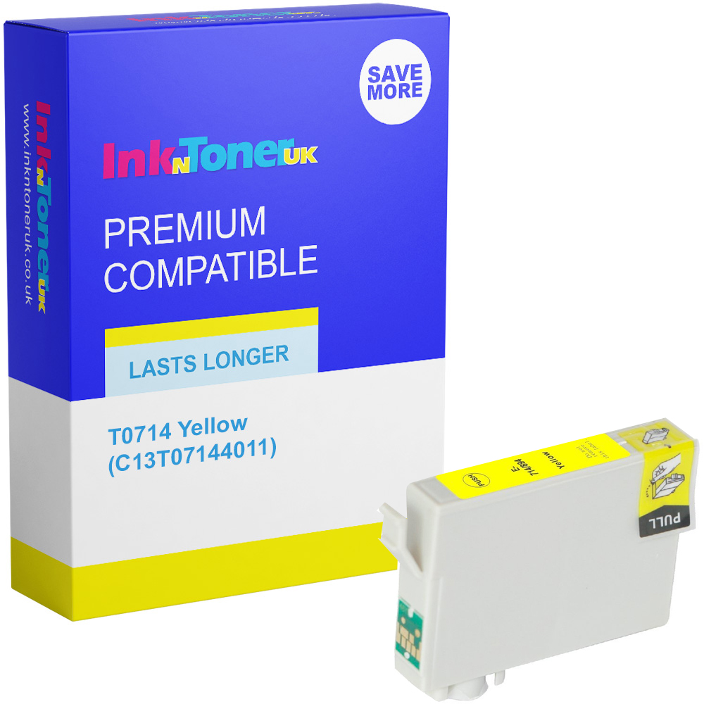 Premium Compatible Epson T0714 Yellow Ink Cartridge (C13T07144011) Cheetah