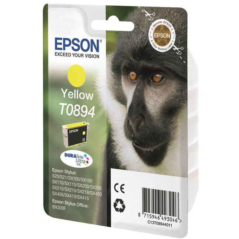 Original Epson T0894 Yellow Ink Cartridge (C13T08944011) Monkey