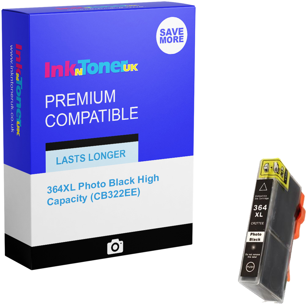 Premium Compatible HP 364XL Photo Black High Capacity Ink Cartridge (CB322EE)