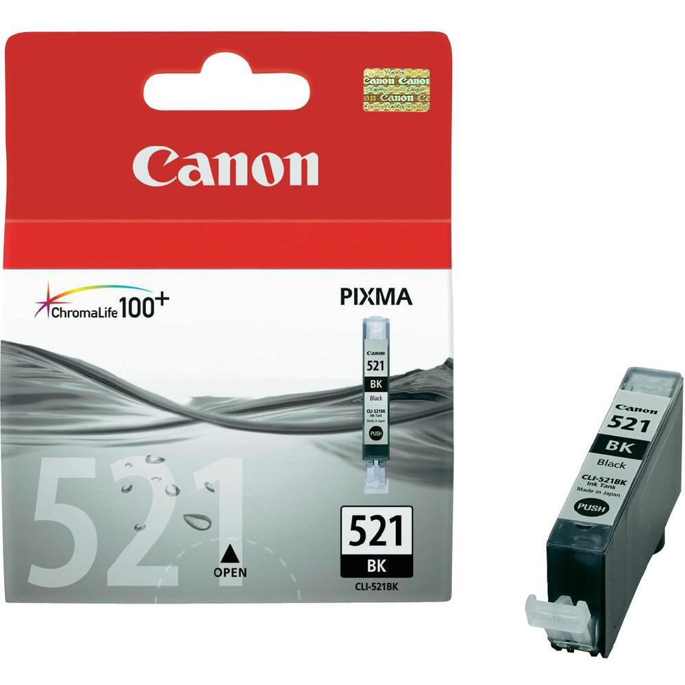 Original Canon CLI-521BK Black Ink Cartridge (2933B001)