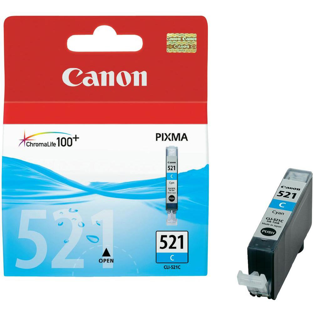 Original Canon CLI-521C Cyan Ink Cartridge (2934B001)