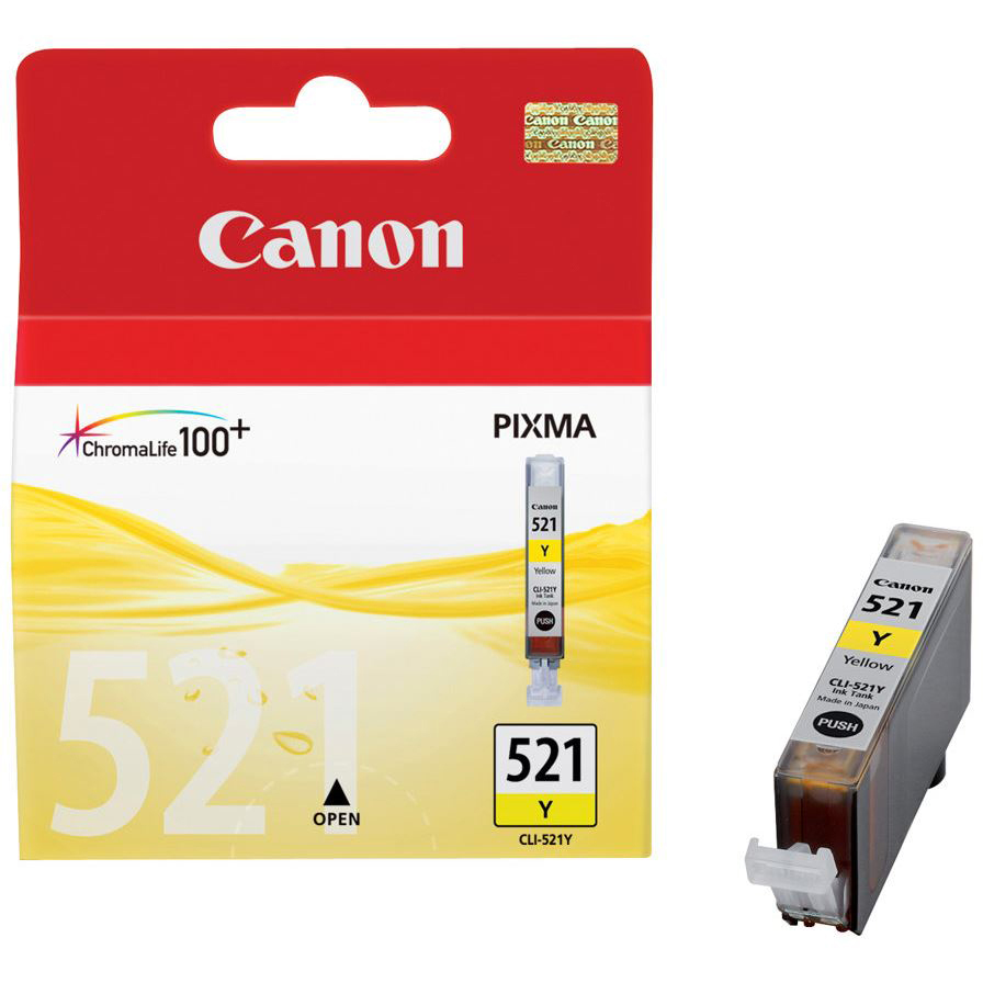 Original Canon CLI-521Y Yellow Ink Cartridge (2936B001)