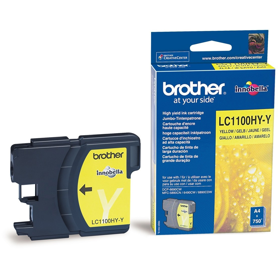 Original Brother LC1100HY Yellow High Capacity Ink Cartridge (LC1100HYY)