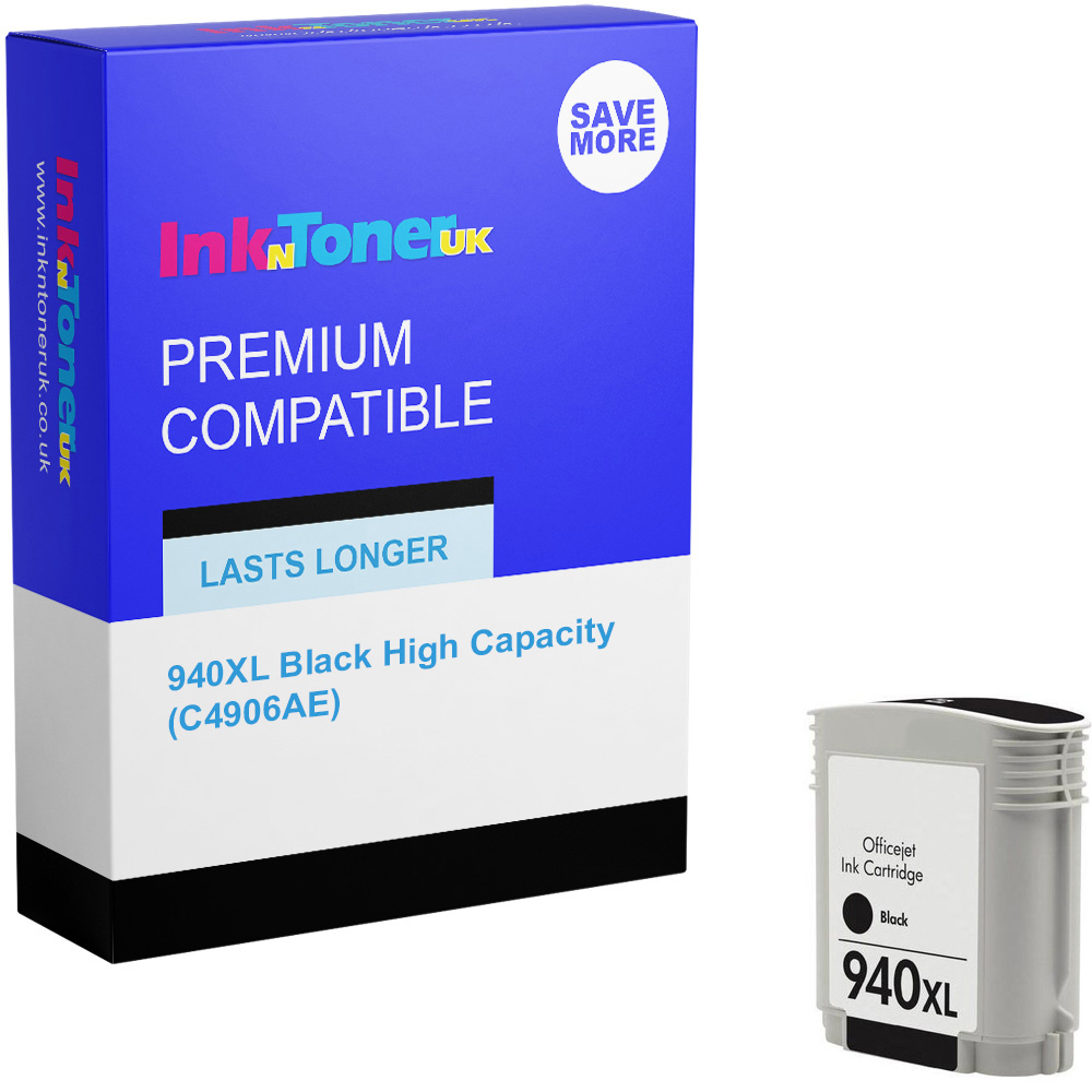 Premium Compatible HP 940XL Black High Capacity Ink Cartridge (C4906AE)