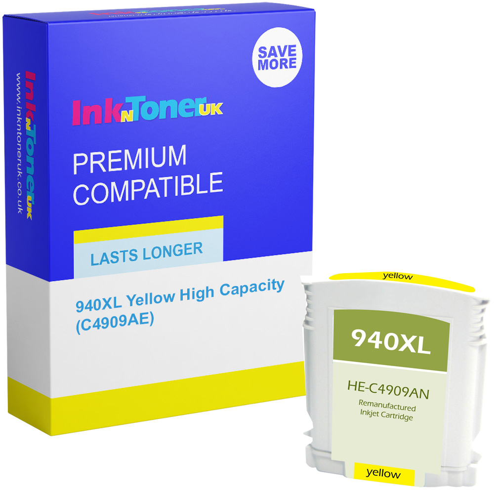 Premium Compatible HP 940XL Yellow High Capacity Ink Cartridge (C4909AE)