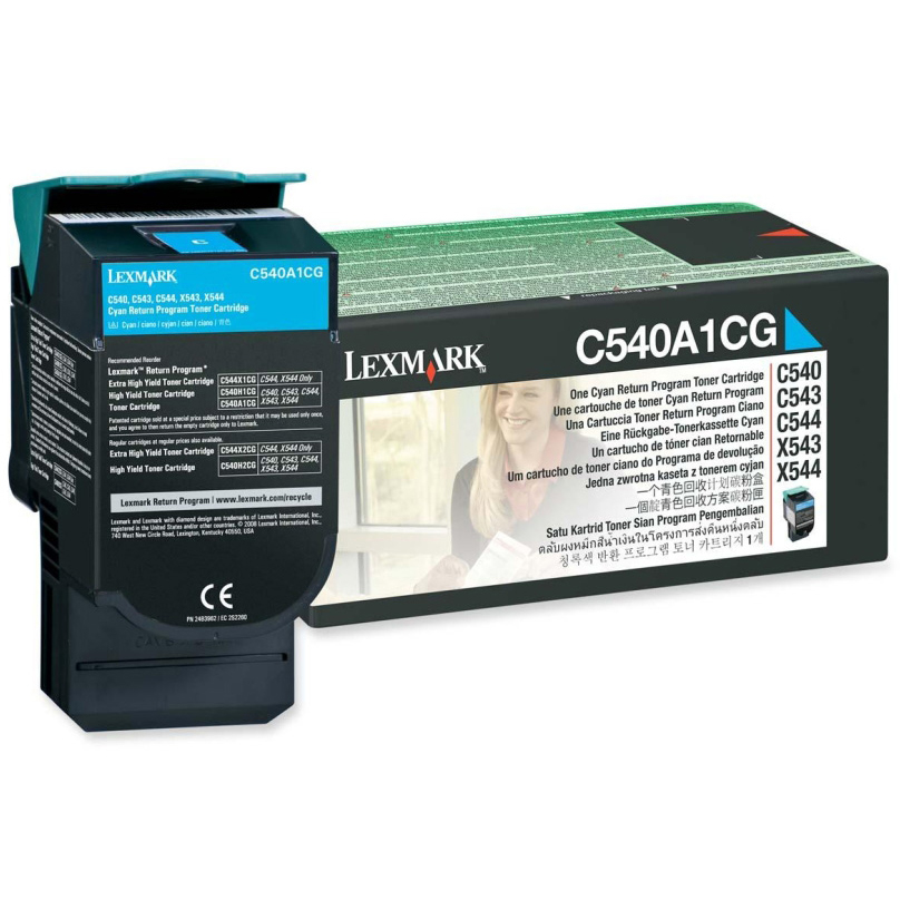 Original Lexmark C540A1CG Cyan Toner Cartridge (C540A1CG)