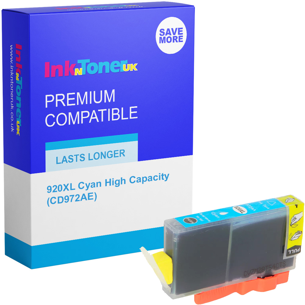 Premium Compatible HP 920XL Cyan High Capacity Ink Cartridge (CD972AE)