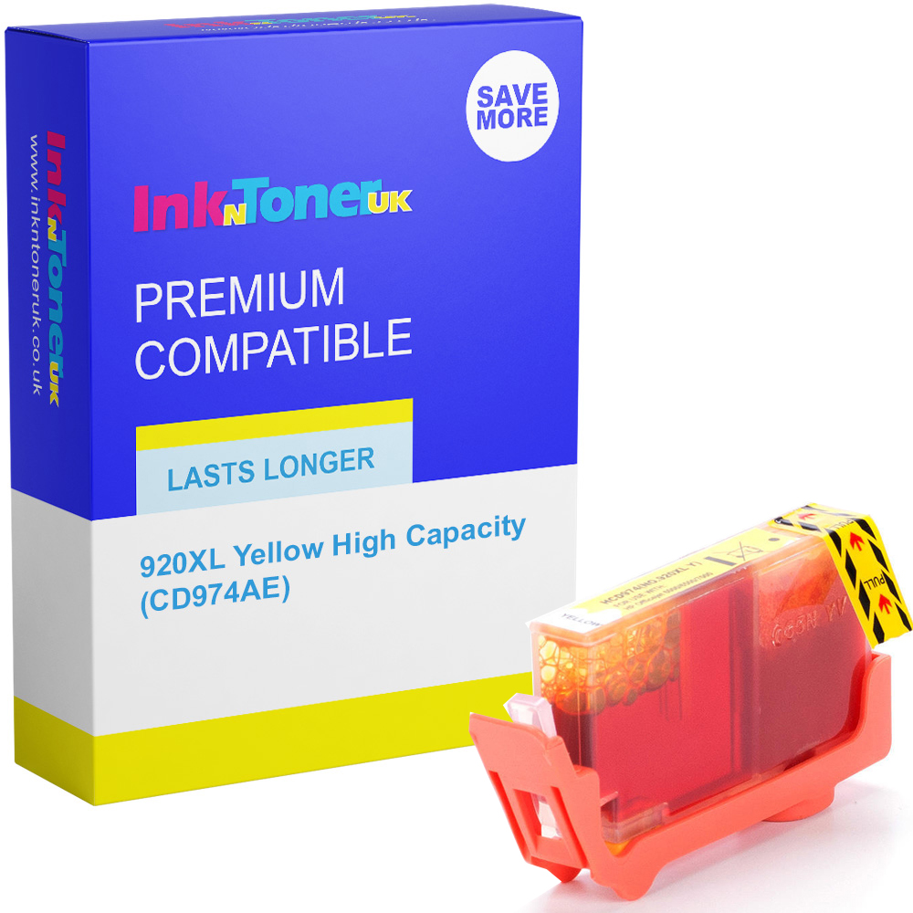 Premium Compatible HP 920XL Yellow High Capacity Ink Cartridge (CD974AE)