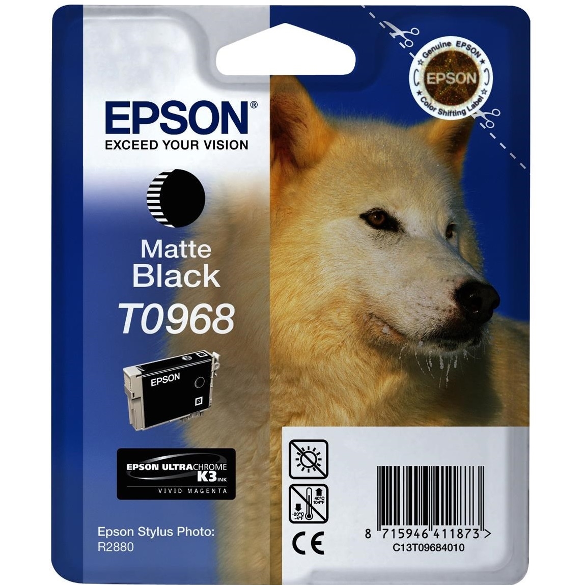 Original Epson T0968 Matte Black Ink Cartridge (C13T09684010) Husky