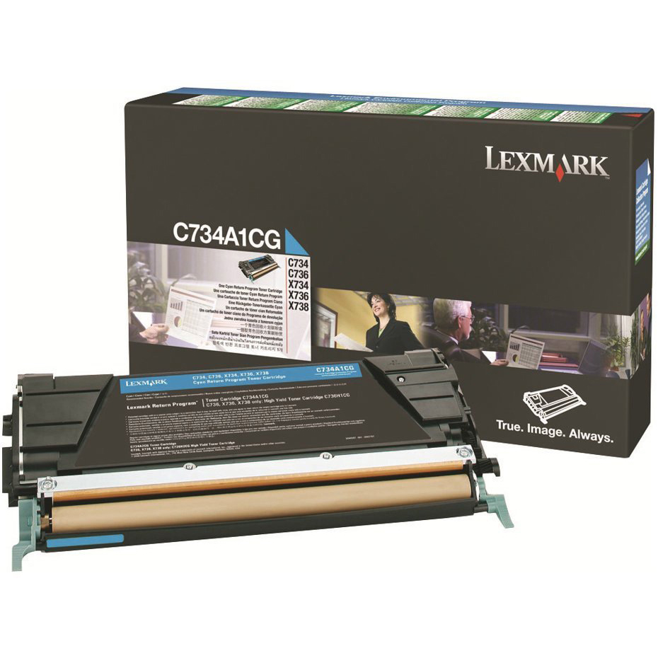 Original Lexmark C734A1CG Cyan Toner Cartridge (C734A1CG)