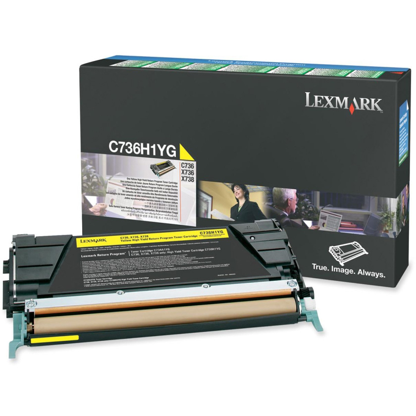 Original Lexmark C736H1YG Yellow High Capacity Toner Cartridge (C736H1YG)