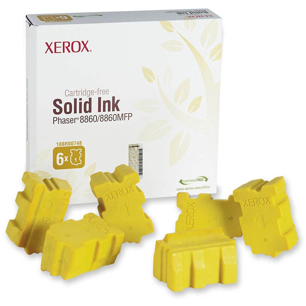 Original Xerox 108R00748 Yellow 6 Pack Solid Ink (108R00748)