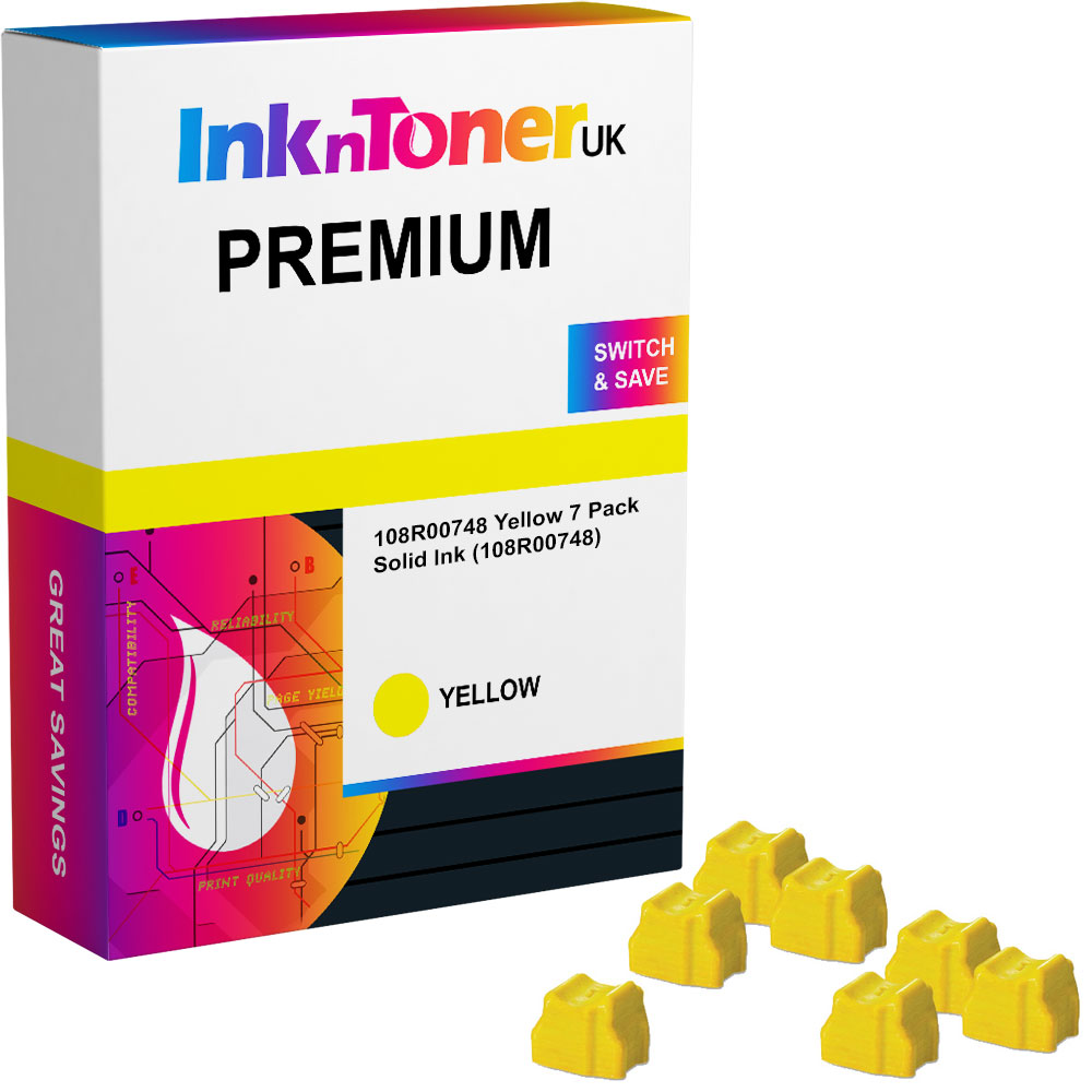 Premium Compatible Xerox 108R00748 Yellow 7 Pack Solid Ink (108R00748)
