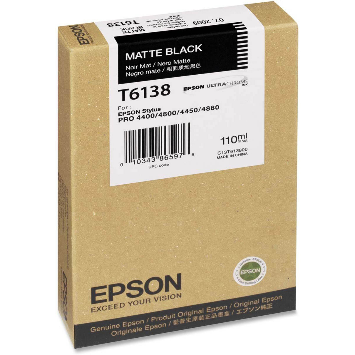 Original Epson T6138 Matte Black Ink Cartridge (C13T613800)