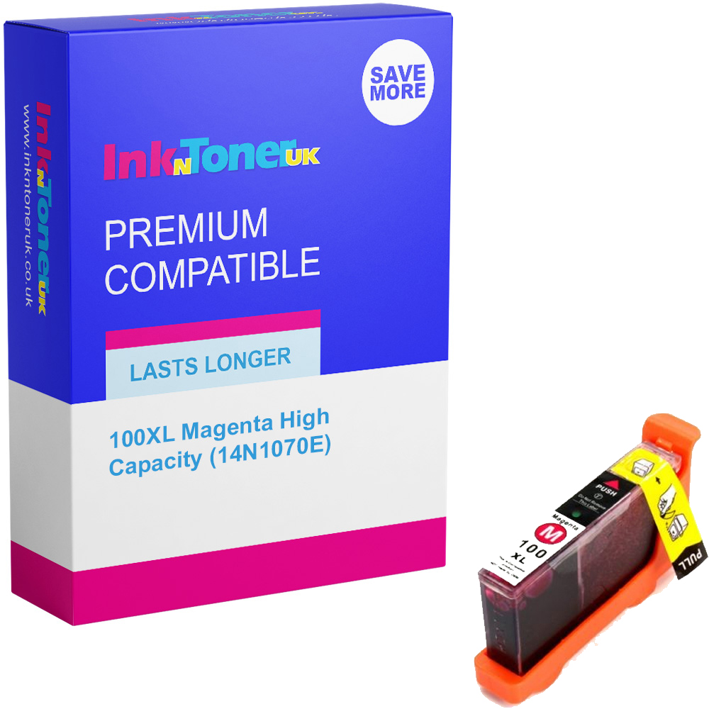 Premium Compatible Lexmark 100XL Magenta High Capacity Ink Cartridge (14N1070E)