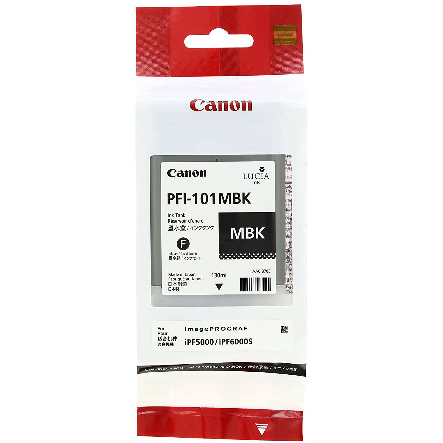Original Canon PFI-101MBK Matte Black Ink Cartridge (0882B001AA)