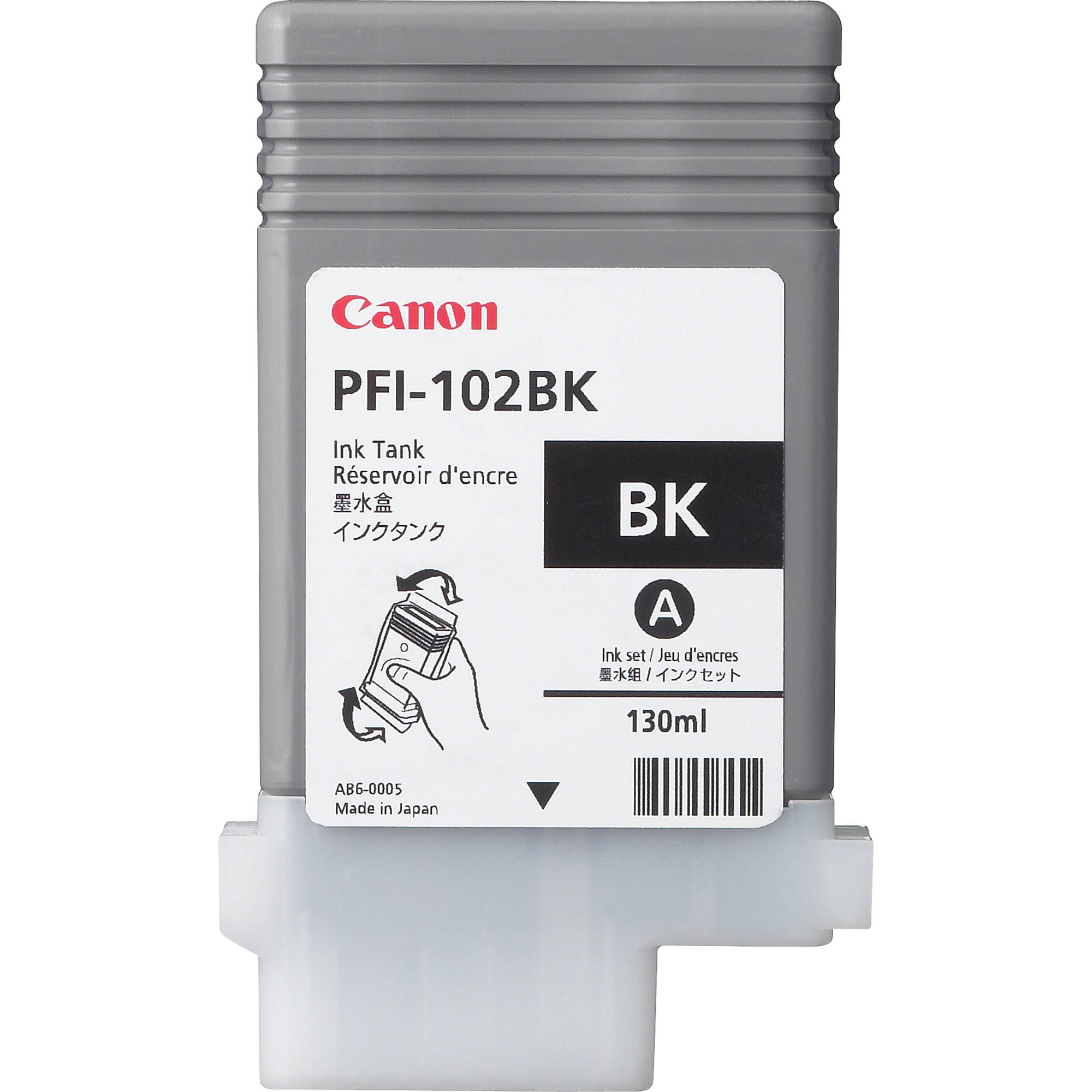 Original Canon PFI-102BK Black Ink Cartridge (0895B001AA)