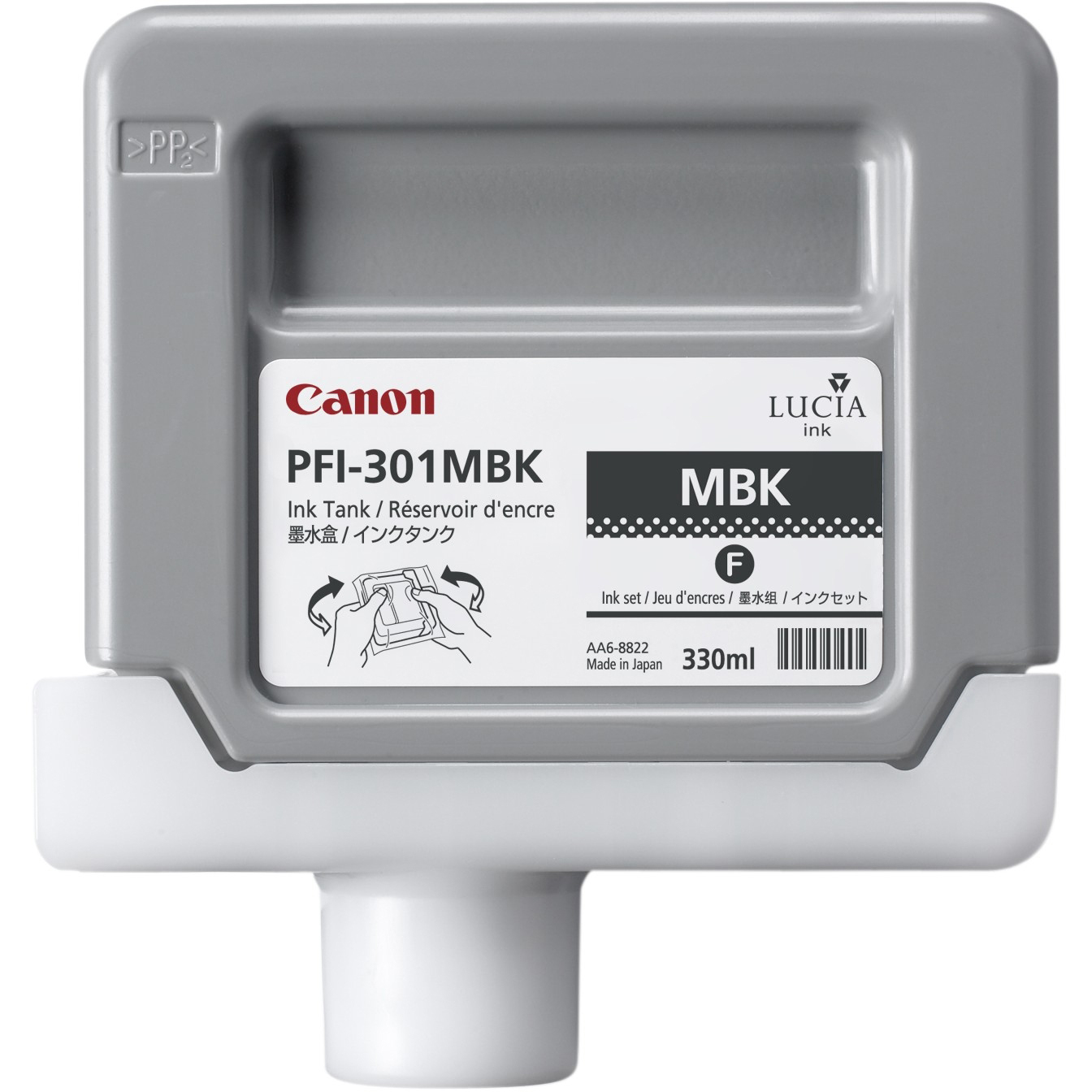 Original Canon PFI-301MBK Matte Black Ink Cartridge (1485B001AA)