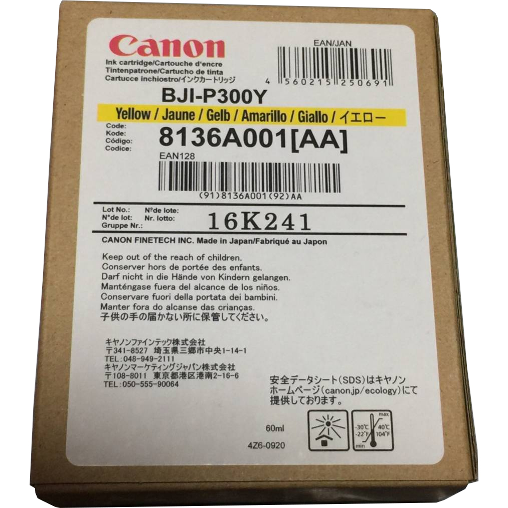 Original Canon BJI-P300Y Yellow Ink Cartridge (8136A002AA)