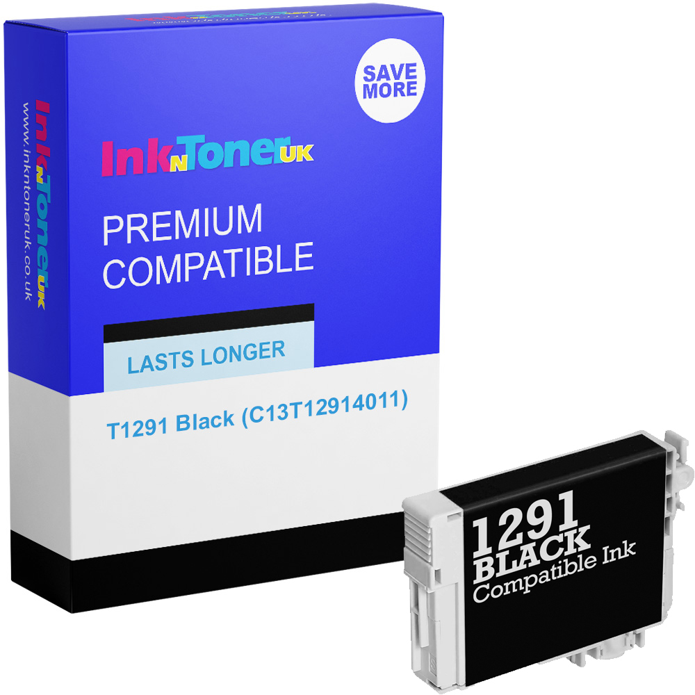 Premium Compatible Epson T1291 Black Ink Cartridge (C13T12914011) Apple