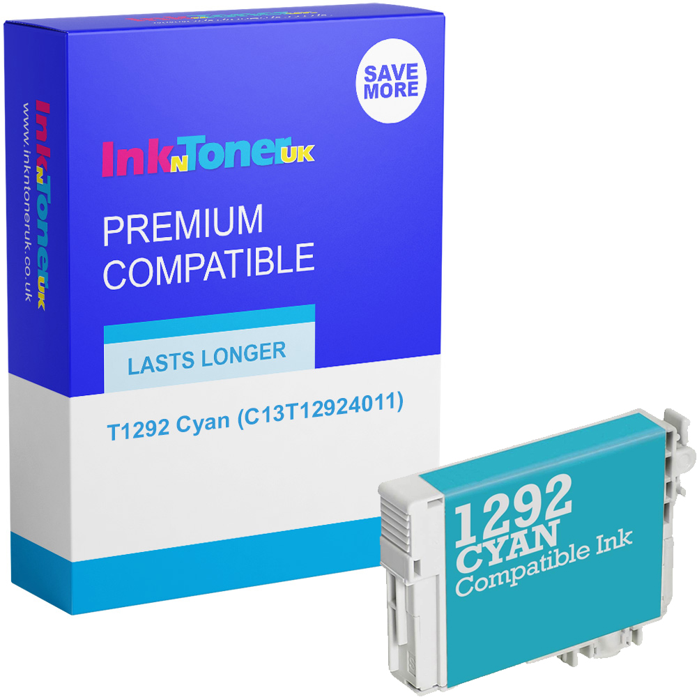 Premium Compatible Epson T1292 Cyan Ink Cartridge (C13T12924011) Apple