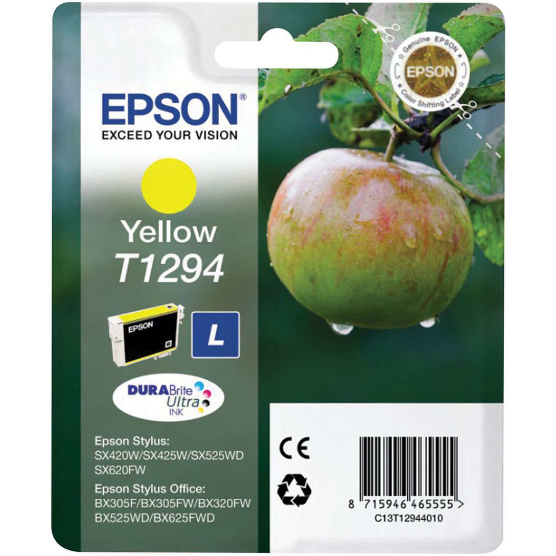 Original Epson T1294 Yellow Ink Cartridge (C13T12944011) Apple