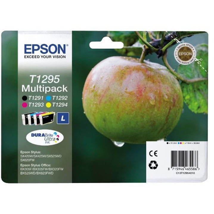 Original Epson T1295 CMYK Multipack Ink Cartridges (C13T12954012) Apple