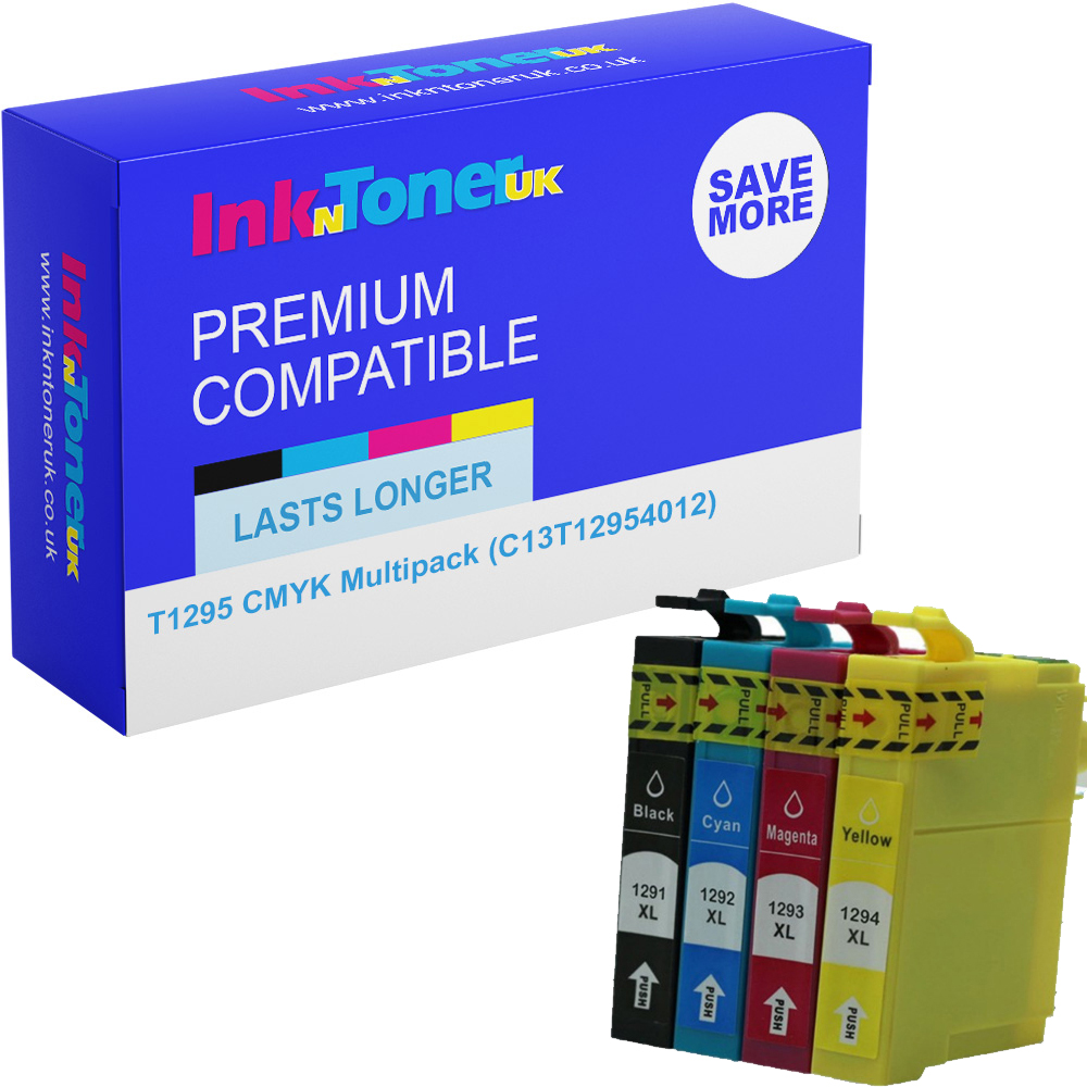 Premium Compatible Epson T1295 CMYK Multipack Ink Cartridges (C13T12954012) Apple